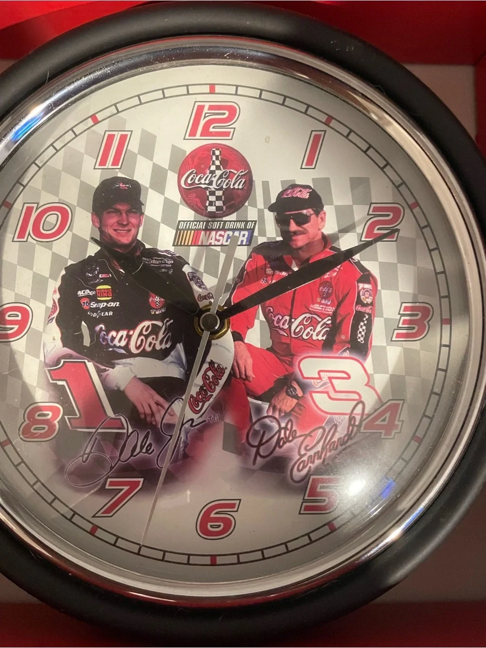 Vintage Dale Earnhardt Jr And Sr Wall Clock Nascar And Coca Cola Collectable